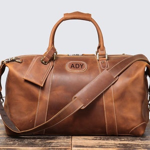 Bolsa de lona para regalo de padrinos de boda, bolsa de viaje de cuero personalizada, bolsa de viaje para pasar la noche, bolsa de fin de semana, bolsa de lona, regalo para el padre, regalo de Navidad para él