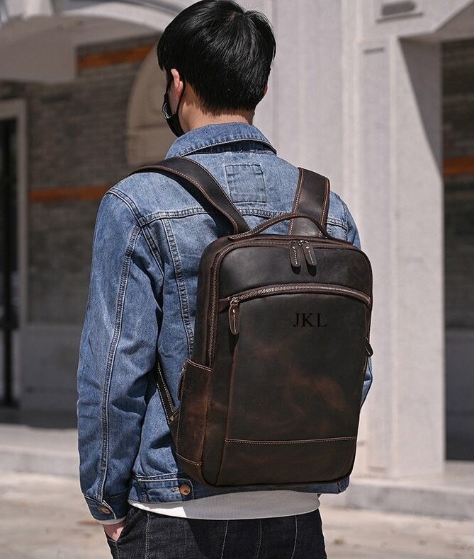 Leather Backpack Men