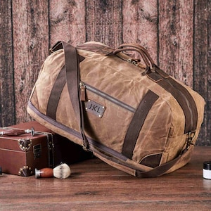 Waxed Canvas Duffel Bag Convertible Travel Backpack, Waterproof Canvas Weekender Duffel Backpack, Best Man Gift for Him, Christmas Gift