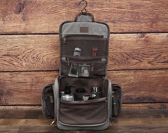 Borsa Da Toilette Da Viaggio Per Uomo WANDF - Resistente All'Acqua, Organizer, Nero - Foto 10