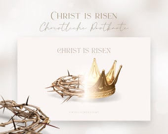 CHRISTLICHE KARTE Christ is risen - Postkarte christlich in Hochglanz | Geschenk Ostern Weihnachten Glaube Jesus