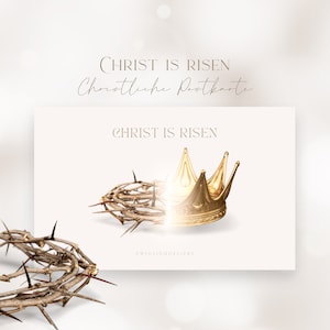 CHRISTLICHE KARTE Christ is risen - Postkarte zu Ostern christlich in Hochglanz | Geschenk Glaube Jesus ist auferstanden und hat gesiegt