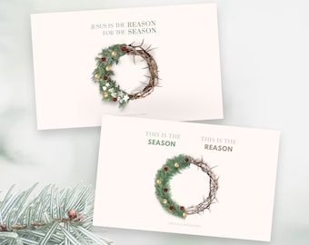 POSTKARTE christlich mit Bibelvers | Geschenk Weihnachten Weihnachtskarte | Jesus is the reason for the season