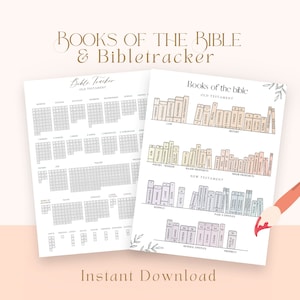 BOOKS of the BIBLE + Bible Tracker (old & new testament) - Instant Download file - Digital Planner - Print / Bible reading log printable
