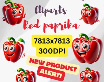 Adorable Red Pepper Illustrations 10 High-Resolution 3D Cartoon Style Instant Download