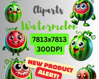 Juicy Watermelon PNG Collection | 300DPI | High-resolution Melon Cliparts for Creative Projects