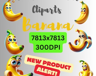 Banana PNG Bundle | Pixar Cartoon Banana Digital Art