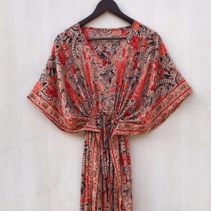 Silk Ikat Kaftan: Handmade Maxi Dress, Beach Cover-Up