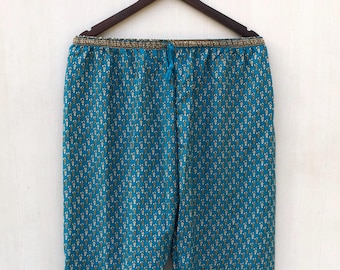 Floral Print Silk Pajama Pants: Women's Sleepwear