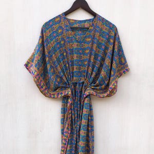 Silk Kaftan Kaftan Boho Dress Gift Silk Caftan Night Gown Kaftan Paisely print Kaftan Plus Size Silk Kaftan Long Dress full length.