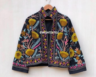Handmade Suzani Embroidered Jacket: TNT Fabric Winter Coat