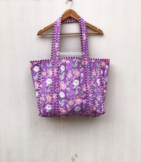 Flower Block Print Market Bag Flower Block Print Market Bag