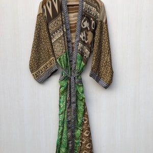 Woman silk kimono, Vintage kimono, Boho kimono, Silk dressing gown, Christmas gift, Gifts for her