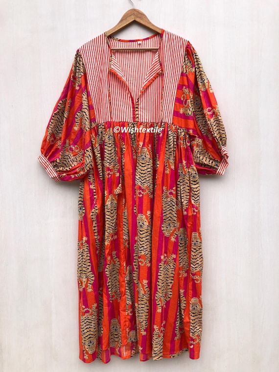 orange tiger stripe dress ORANGE TIGER PRINT SATIN SLIP DRESS Arelia's Dream