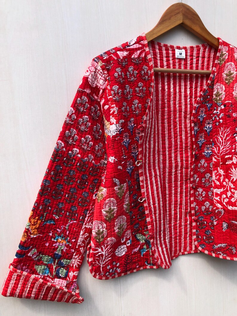 New Style Women's Quilted Jacket Block Printed Boho Style Quilted