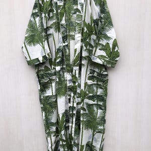 Floral Print Cotton Kimono Robe: Boho Bridal Gown