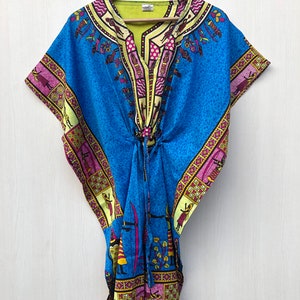 Womens Short Kaftan Nighty Polyester Beach Cover Up Floral Caftan Maxi Night Dress