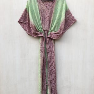 Silk Kaftan Maxi Dress: Abstract Art Printed Beach Cover-Up