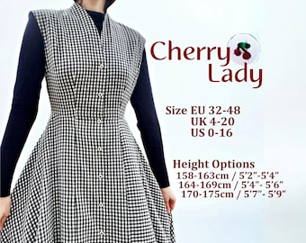 Vintage Maxi Dress Sewing Pattern - Cherry Lady - multiple height options - digital PDF download (A0, A4, US Letter) + YouTube tutorial