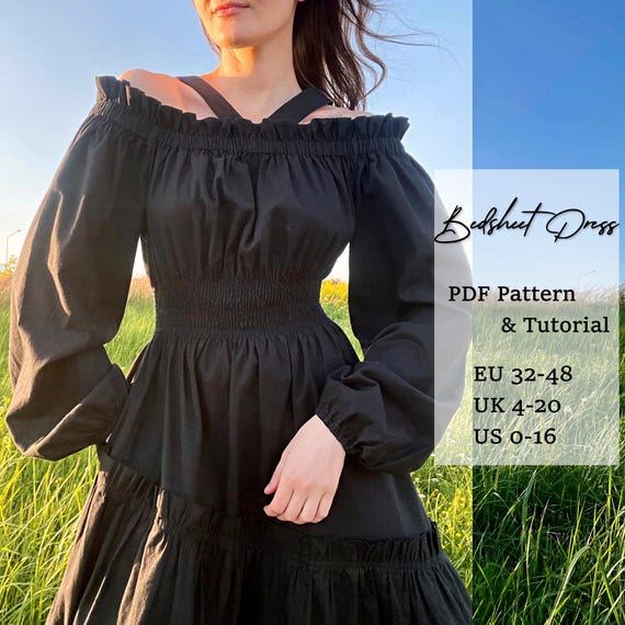 off the shoulder dress pattern pdf The Sagittaria Dress - Free Sewing Pattern