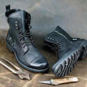 Boots Mens Boots Lace up Boots Mens High Boots Leather Boots Men Handmade Leather Boots Combat Boots Black Boots No. 1A Etsy