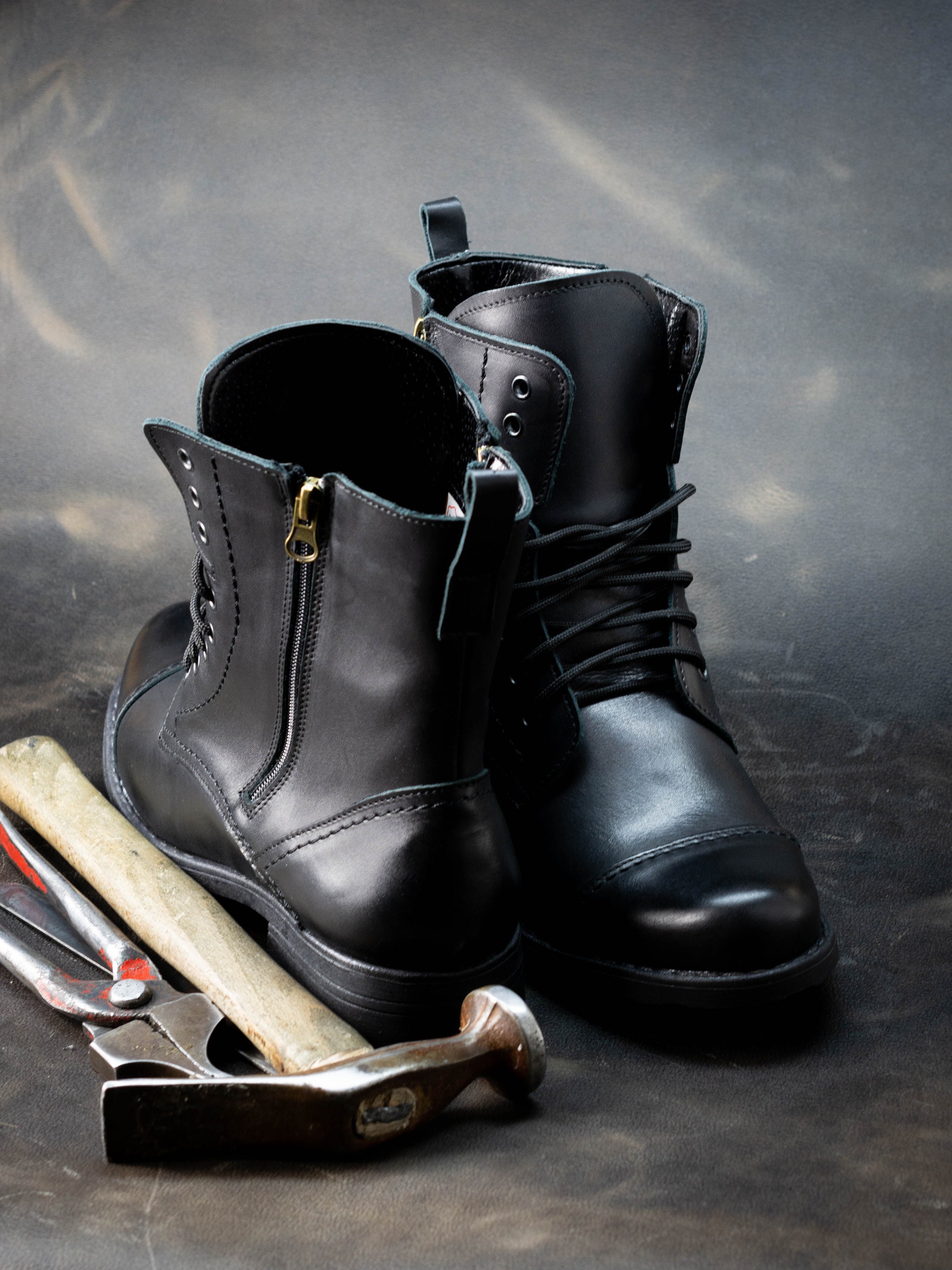 mens high lace up leather boots