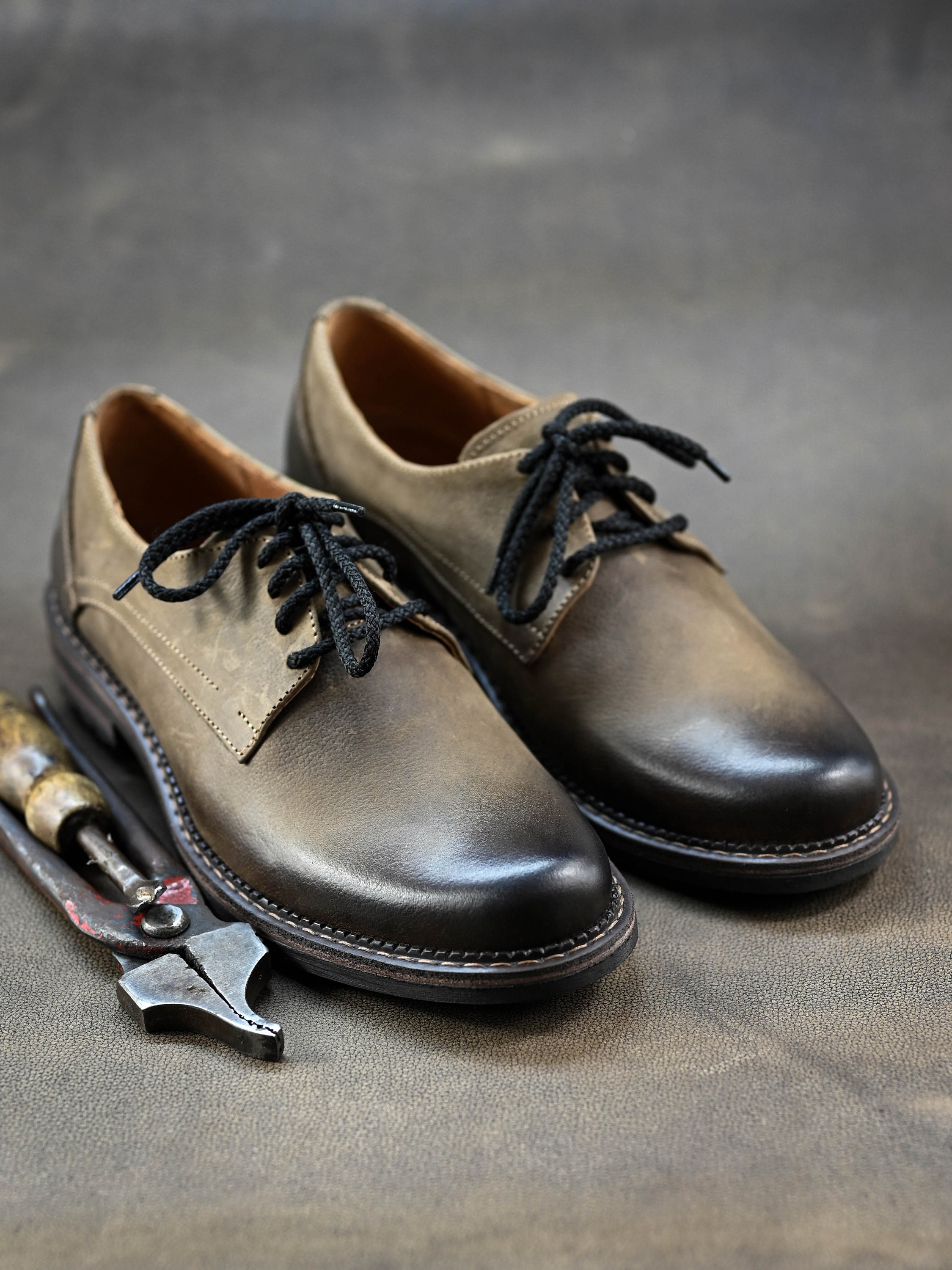 Premium Italian Leather Men's Derby Shoes, Handcrafted, Classic Style, Men's Shoes, Handmade Leather Shoes, Brown Shoes, Timeless Elegance