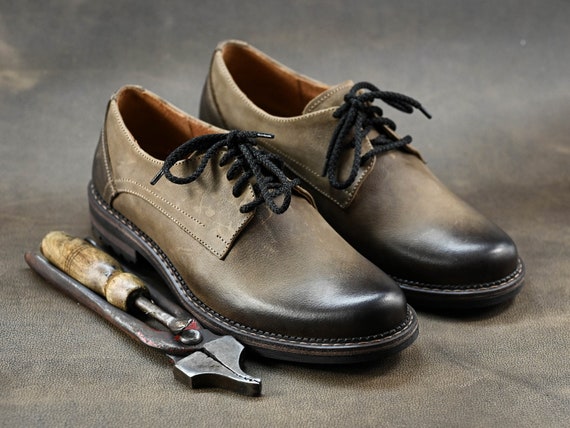 Premium Italian Leather Men's Derby Shoes, Handcrafted, Classic Style, Men's Shoes, Handmade Leather Shoes, Brown Shoes, Timeless Elegance
