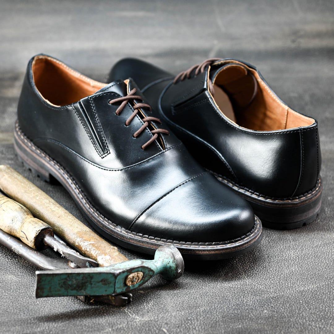 Premium Italian Leather Men's Derby Shoes, Handcrafted, Classic Style, Men's Shoes, Handmade Leather Shoes, Black Shoes, Timeless Elegance