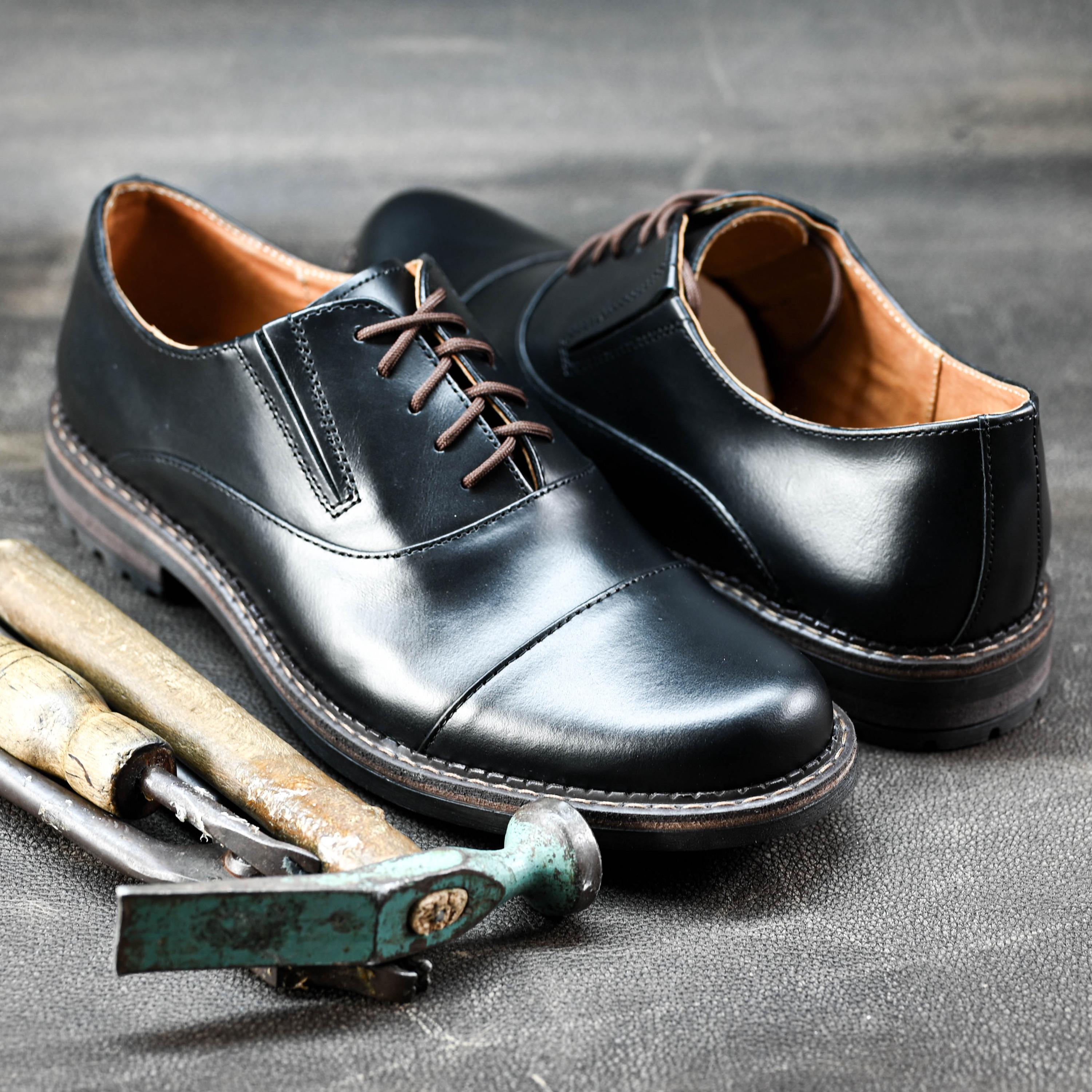 italian leather dress shoes Emeraldi Mens Black Square Toe Lace-up Oxford Calfskin Leather Italian Dress Shoes, 11