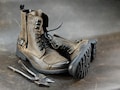 Men’s Brown Leather High Boots – Combat Style Handmade Footwear, Motorcycle Boots