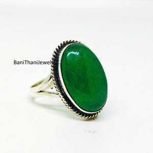 Grüner Jade Ring, 925 Sterling Silber Ring, Frauen Ring, Edelstein Ring, handgemachter Ring, Grüner Jade Schmuck, Frauen Schmuck,