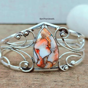 Oyster Copper Turquoise Bangle, Adjustable Bangle, Turquoise Jewelry, 925 Sterling Silver Bangle, Gemstone Bracelet, Women Bangle