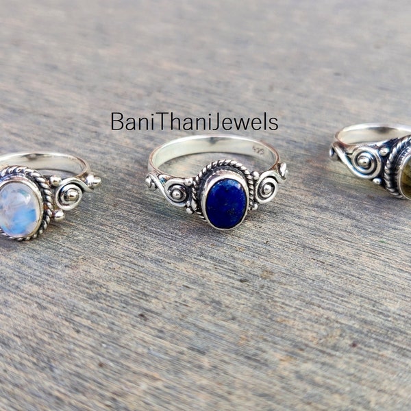 Moonstone Ring, Lapis Lazuli Ring, Labradorite Ring, Silver Jewelry, Gift Ring, Statement Ring, Moonstone Jewelry, Lapis Lazuli Jewelry