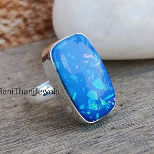 Australian Opal Ring, 925 Sterling Silver Ring, Gemstone Ring, Handmade Ring, Opal Jewelry, Pretty Ring, Gift Ring, Australian Opal Jewelry