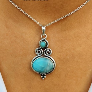 Larimar Pendant, Handmade Pendant, 925 Sterling Pendant, Gemstone Pendant, Larimar Necklace, Silver Pendant, Larimar Jewelry, Gift Pendant