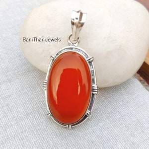 Carnelian Pendant, Gemstone Pendant, Handmade Pendant, Gift Pendant, Women Necklace, Carnelian Jewelry, 925 Silver Sterling Pendant