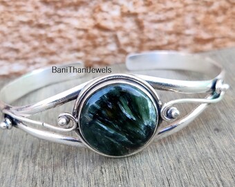 Handgemaakte serafiniet 925 sterlingzilveren armband: engelenvleugelsteen