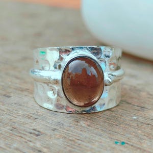 Smoky Quartz Ring, Statement Jewelry, 925 Sterling Silver Ring, Smoky Quartz Jewelry, Women Ring, Promise Ring, Birthday Gift, Gift For Mom.