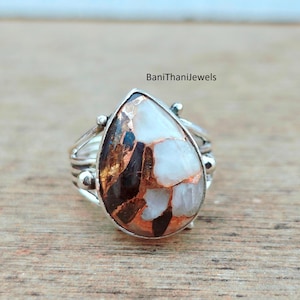 Büffel Jaspis Ring, Zebra Jaspis, Büffel Jaspis Schmuck, Edelstein Ring, Handgemachter Ring, 925 Sterling Silber, Versprechen Ring, Geschenk für Sie.