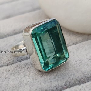 Aquamarine Ring, 925 Sterling Silver Ring, Women Ring, Gift Ring, Silver Ring, Pretty Ring, Aquamarine Jewelry, Handmade Ring, Gemstone Ring