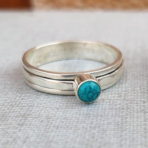Blue Turquoise Ring, Gemstone Ring, Turquoise Ring, 925 Silver Sterling Ring, Blue Ring, Women Ring, Pretty Ring, Handmade Ring, Silver Ring