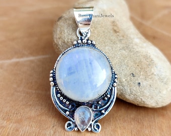 Moonstone Pendant, 925 Silver Sterling Pendant, Gemstone Pendant, Moonstone Jewelry, Rainbow Pendant, Women Pendant, Moonstone Necklace