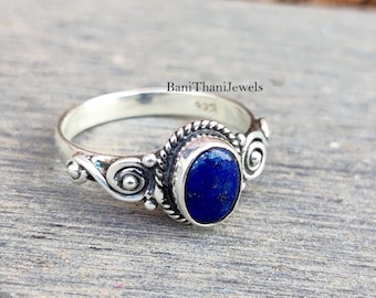 Lapis lazuli Ring, 925 Sterling Silver Ring, Gemstone Ring,  Handmade Ring, Beautiful Ring, Gift Ring, Pretty Ring, Lapis Lazuli Jewelry