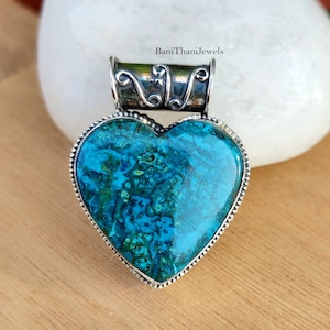 Shattuckite Pendant, Handmade Pendant, 925 Sterling Pendant, Shattuckite Necklace, Gemstone Pendant, Shattuckite Jewelry, Beautiful Pendant