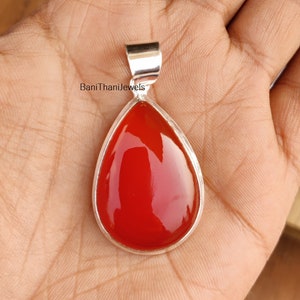 Carnelian Pendant, 925 Silver Sterling Pendant, Carnelian Jewelry, Gemstone Pendant, Handmade Pendant, Carnelian Necklace, Women Necklace