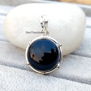 Black Onyx Pendant, Handmade Pendant, Gemstone Pendant, Onyx Pendant, 925 Silver Sterling Pendant, Silver Pendant, Black Onyx Jewelry