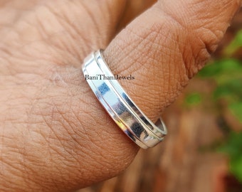 Bague De Pouce (spinner/toupie) En Argent Sterling 925 - Faite Main En Inde - Taille Réglable (tailles 7 à 11)