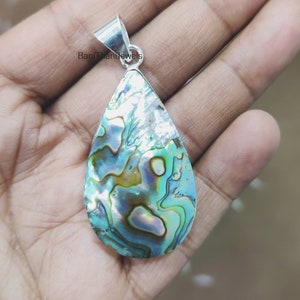 Abalone Muschel Anhänger, 925 Sterling Silber Anhänger, Abalone Anhänger, handgemachter Schmuck, Schöner Anhänger, Abalone Schmuck, Edelstein Anhänger