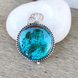 Ciondolo unico con pietra preziosa Shattuckite, ciondolo di